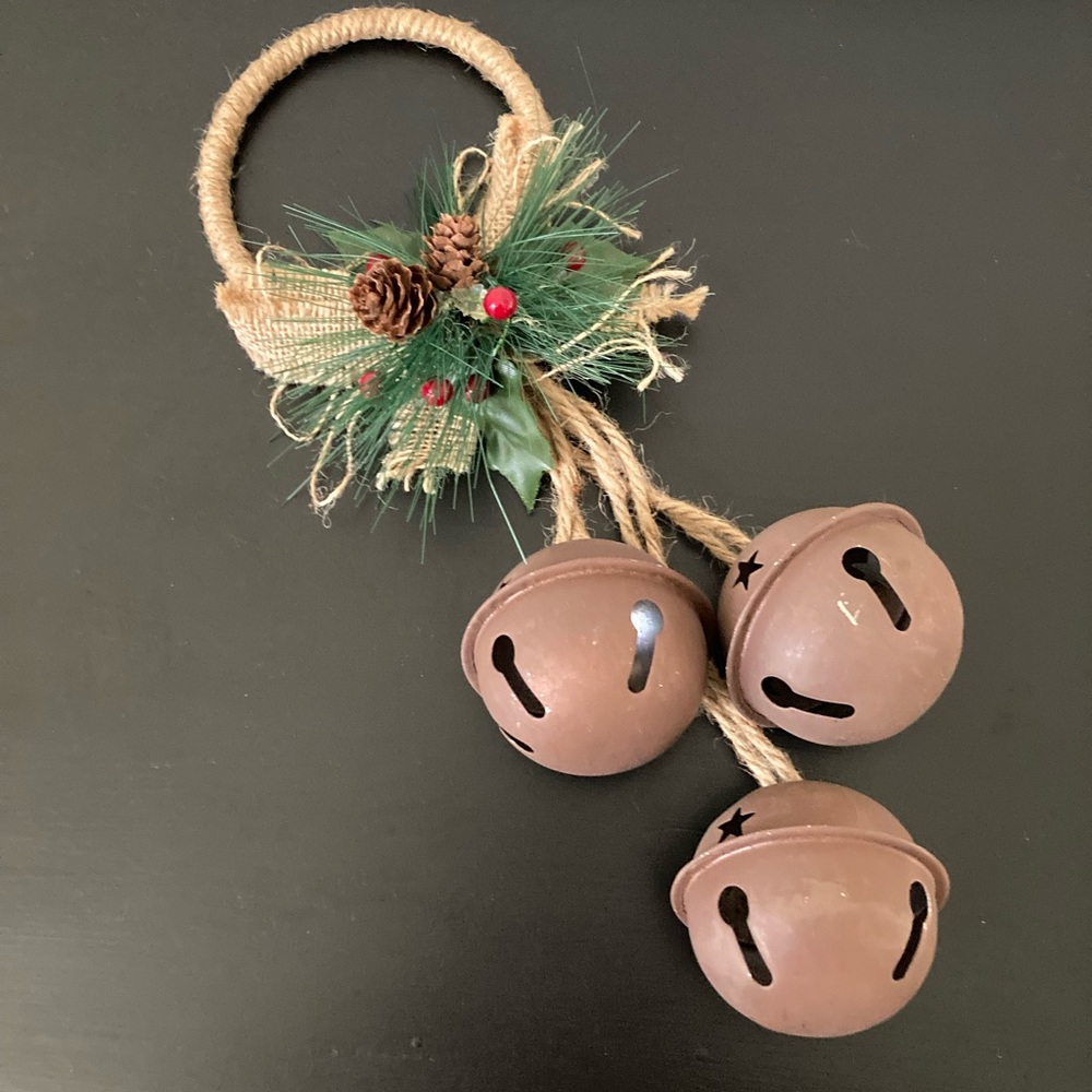 Festive Brown Jingle Bell Door Ornament